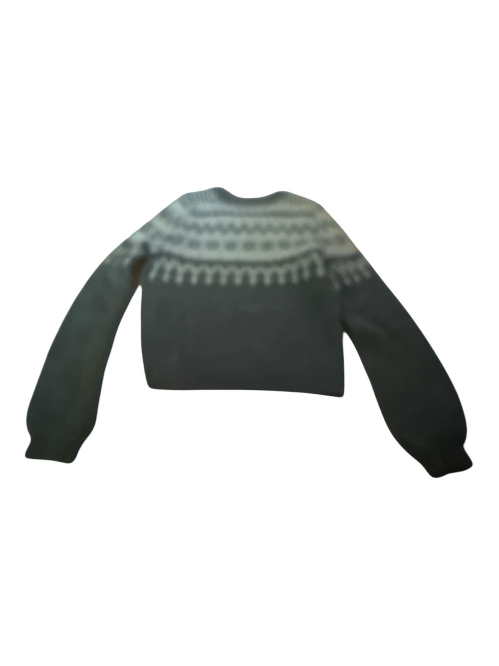 abercrombie kids Gray Fair Isle Crewneck Sweater with Jewels Size 11/12 - Picture 2 of 4
